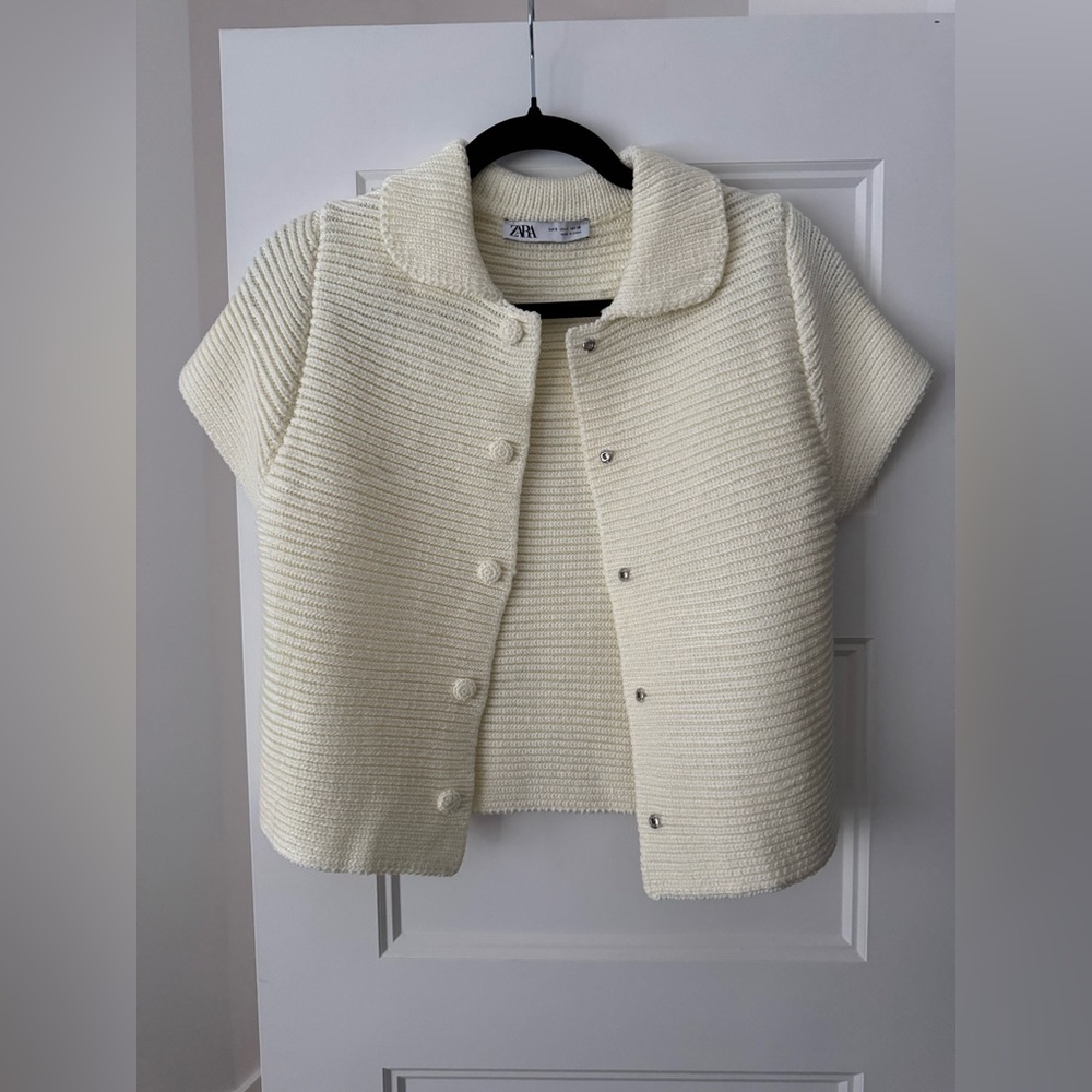 Zara Ivory Knit Blazer